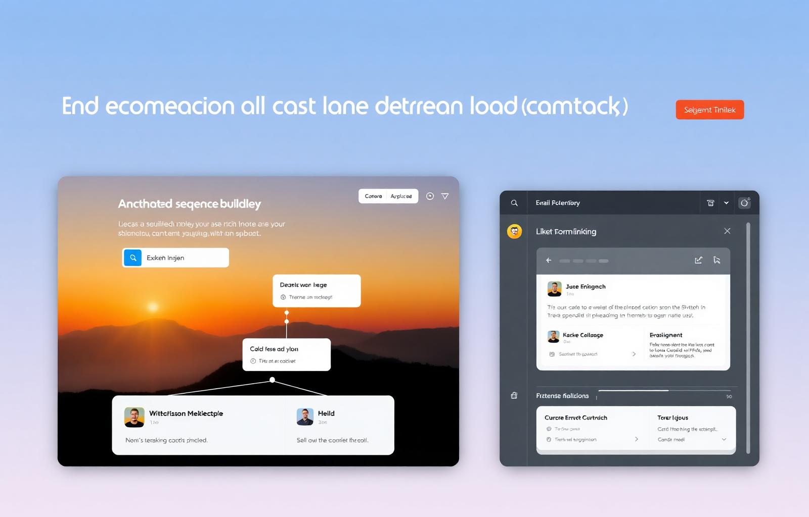 LinkedIn + email campaign builder UI