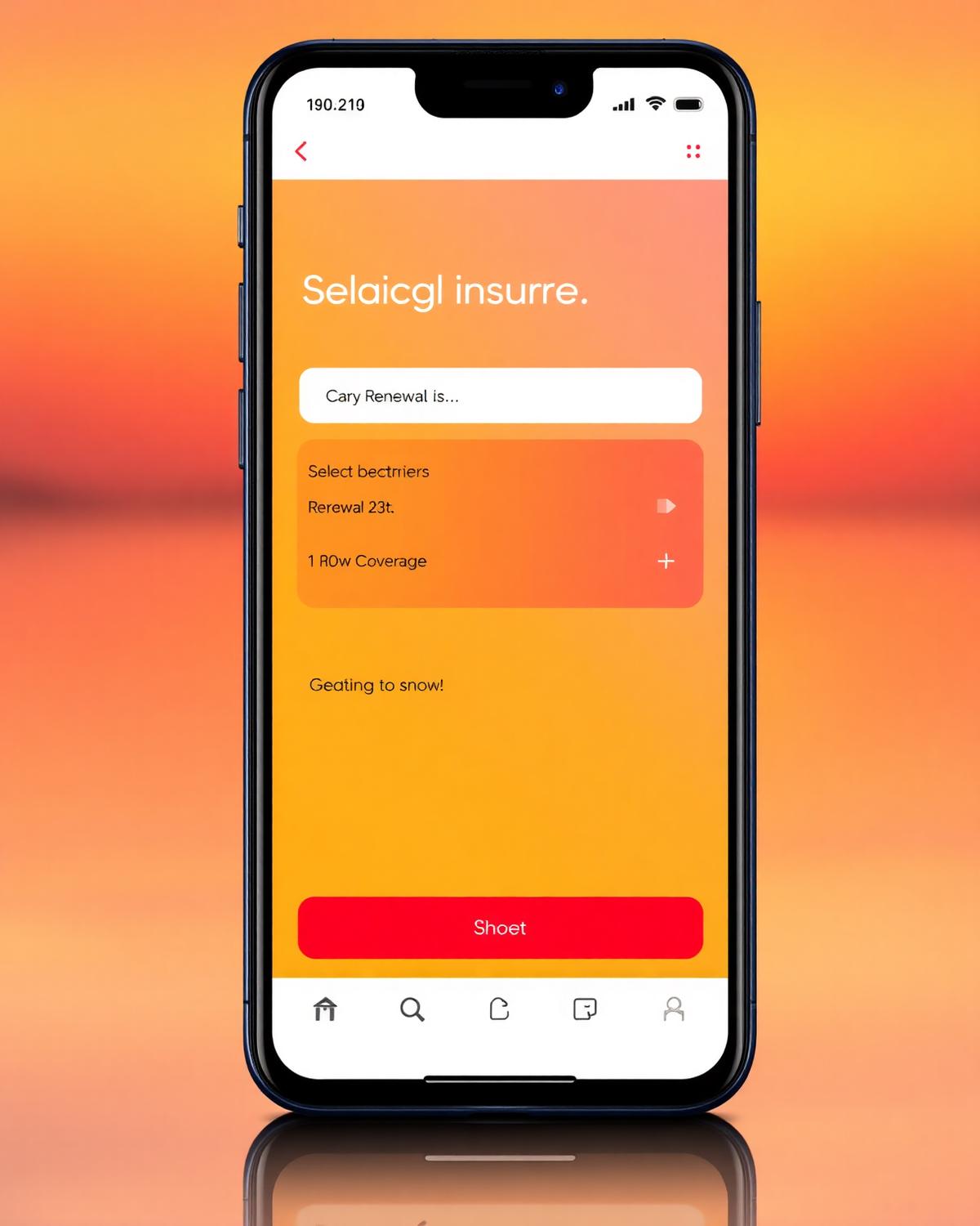 Mobile insurance capture form mockup
